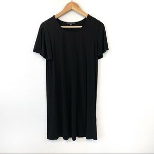 Adrianna Papell Slit Sleeve Black Swing Dress